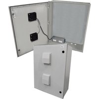 Altelix NFC322412VFHA1 NFC Series 32x24x12 Vented Fiberglass Heated Weatherproof NEMA Enclosure with Dual Cooling Fans 400W Heater & 120 VAC Outlets