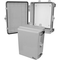 Altelix NP120907M NP Series 12x9x7 Polycarbonate + ABS NEMA 4X RF Transparent Outdoor WiFi Enclosure with No-Drill PVC Equipment Mounting Plate