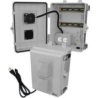 Altelix NP120907VFA1C-DIN 12x9x7 Polycarbonate + ABS Vented DIN Rail Enclosure with Cooling Fan 120 VAC Outlets & Power Cord