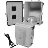Altelix NP120907VPA1C NP Series 12x9x7 Polycarbonate + ABS Vented Enclosure with Aluminum Equipment Mounting Plate 120 VAC Outlets & Power Cord