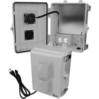 Altelix NP120907VPFA1C NP Series 12x9x7 Polycarbonate + ABS Vented Enclosure with Aluminum Equipment Mounting Plate Cooling Fan 120 VAC Outlets