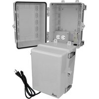 Altelix NP120909A1C NP Series 12x9x9 Polycarbonate + ABS NEMA 4X RF Transparent Outdoor WiFi Enclosure with 120 VAC Outlets & Power Cord