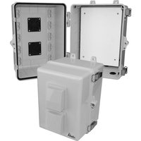 Altelix NP120909VM NP Series 12x9x9 Polycarbonate + ABS Vented RF Transparent Outdoor WiFi Enclosure with No-Drill PVC Equipment Mounting Plate