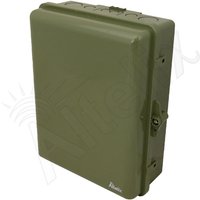 Altelix NP141105GAU OD Green 14x11x5 Polycarbonate + ABS Weatherproof NEMA Enclosure with 100-240 VAC Universal Power Outlet