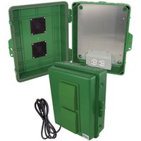 Altelix NP141105GVA1C OD Green 14x11x5 Polycarbonate + ABS Vented Weatherproof NEMA Enclosure with Aluminum Mounting Plate 120VAC Outlets & Power Cord