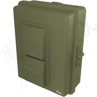 Altelix NP141105GVMFA1C OD Green 14x11x5 Polycarbonate + ABS Vented RF Transparent Outdoor WiFi Enclosure with PVC Plate Cooling Fan 120VAC Outlets