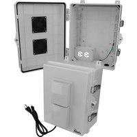 Altelix NP141107VA1C NP Series 14x11x7 Polycarbonate + ABS Vented RF Transparent Outdoor WiFi Enclosure with 120 VAC Outlets & Power Cord
