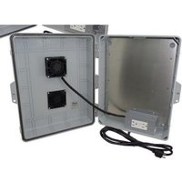 Altelix NP171406VA1C-GFI NP Series 17x14x6 Polycarbonate + ABS Vented Weatherproof NEMA Enclosure with Aluminum Mounting Plate 120 VAC GFCI Outlets