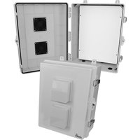 Altelix NP171407VM NP Series 17x14x07 Polycarbonate + ABS Vented RF Transparent Outdoor WiFi Enclosure with No-Drill PVC Equipment Mounting Plate
