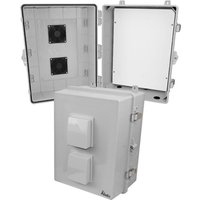 Altelix NP171409VM NP Series 17x14x09 Polycarbonate + ABS Vented RF Transparent Outdoor WiFi Enclosure with No-Drill PVC Equipment Mounting Plate