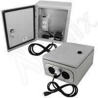 Altelix NS121006VFA1C-85 NS Series 12x10x6 Steel Weatherproof NEMA Enclosure with 120 VAC Outlets Power Cord & 85F Turn-On Cooling Fan