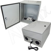 Altelix NS201612VA1C NS Series 20x16x12 Vented Steel Weatherproof NEMA Enclosure with 120 VAC Outlets and Power Cord