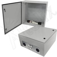 Altelix NS242412VFD1 NS Series 24x24x12 Steel Weatherproof NEMA Enclosure with Dual 12 VDC Cooling Fans