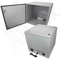 Altelix NS242424VA1C NS Series 24x24x24 Vented Steel Weatherproof NEMA Enclosure with Dual 120 VAC Duplex Outlets and Power Cord
