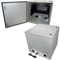 Altelix NS242424VFA1R2C-85-R6U NS Series 24x24x24 19"" Wide 6U Rack Steel Weatherproof NEMA Enclosure with 85F Turn-On Cooling Fans