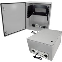 Altelix NS282416VFA1R2C-R6U NS Series 28x24x16 19"" Wide 6U Rack Steel Weatherproof NEMA Enclosure with Dual Cooling Fans Single 120 VAC Duplex Outlet