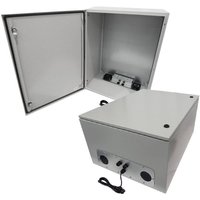 Altelix NS322416VFA1C NS Series 32x24x16 Steel Weatherproof NEMA Enclosure with Dual Cooling Fans Dual 120 VAC Duplex Outlets and Power Cord