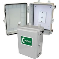 Altelix TBP12-2 12x9x7 IP66 NEMA 4X Outdoor Weatherproof Phone Call Box with Phone Label
