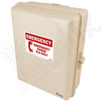 Altelix TBP14TNA1C-CELL-1 Light Ivory Weatherproof Emergency Phone Call Box for Cell Phones with Emergency Phone Label USB-A and USB-C Charging Ports