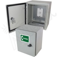 Altelix TBS12-2 12x10x6 Steel Outdoor Weatherproof NEMA 4X Phone Call Box with Service Phone Label