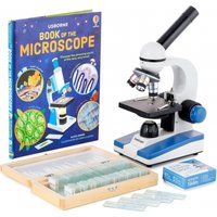 AmScope M150C-PS50-WM-50P100S M150 Series Portable Student Monocular Compound Microscope 40X-1000X Magnification with LED, 50 Prepared Slides, 50 Blank Slides and Microscope Book