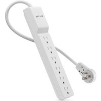 Home/Office Surge Protector With Rotating Plug, 6 Ac Outlets, 8 Ft Cord, 720 J, White
