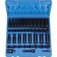 3/8" Drive, Impact Set, SAE, Metric Socket, Stan/Deep, SAE/Mtrc, 3/8"Dr, 43 pcs.