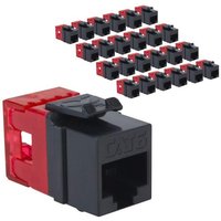 “CAT6 Keystone Jack Slim Profile RJ45 Black 25 Pack“