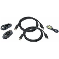 6 Ft. Dual View DisplayPort, USB KVM Cable Kit with Audio (TAA)