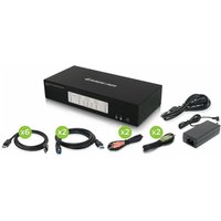 4-Port 4K Triple View DisplayPort KVMP Switch with USB 3.0 Hub (TAA Compliant)