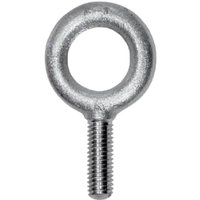 Eye Bolt Without Shoulder, 2-1/2"-4, 5 in Shank, 4 in ID, Steel, Galvanized