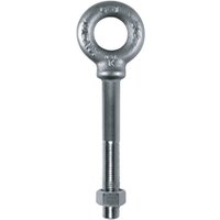 Eye Bolt With Shoulder, 3/8"-16, 2-1/2 in Shank, 3/4 in ID, Steel, Plain