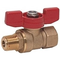 Midwest Control Miniature Ball Valve: 1/2" Pipe, Brass - MNPT x FNPT | Part #MMTH-50