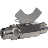 Midwest Control Miniature Ball Valve: 1/4" Pipe, Full Port, Stainless Steel | Part #MSMM-25