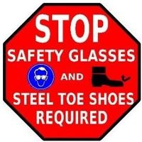Mighty Line Restroom, Janitorial & Housekeeping, Accident Prevention, Workplace/Safety Adhesive Backed Floor Sign: Octagon, Rigid Plastic, "STOP