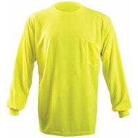 OccuNomix Work Shirt: High-Visibility, T-Shirt, 2X-Large, Polyester, High-Visibility Yellow, 1 Pocket - 52" Chest, Zipper Closure