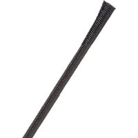 Braided Cable Sleeve, 2 in Inside Dia., 2 in Max Bundle Dia., 10 ft, Fiberglass, Black