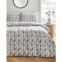 Floral Duvet Set Natural Grey JD Williams DOUBLE