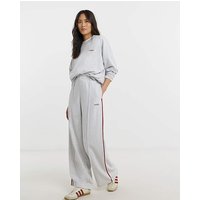 Pleated Wide Leg Joggers Light Grey Marl M12 14