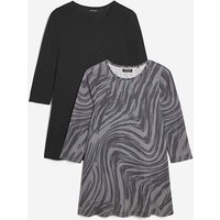 2 Pack Three Quarter Swing Tunics Print JD Williams