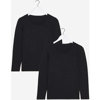 2 Pack Thermal Long Sleeve Tops Black Black 12 14