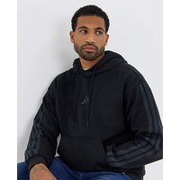 3 Stripes Fleece Hoodie Black Grey L40 44