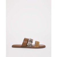 3 Strap Leather Mule Sandal EEE Fit JD Williams