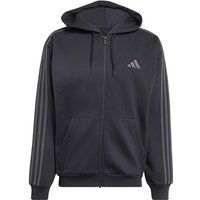 3 Stripes Fleece Full Zip Hoodie Black Grey 3XL53 58
