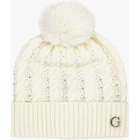 Knitted Diamante Pom Pom Beanie