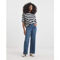 Mid Wash Front Pocket Slim Wide Jeans MID Wash 22R