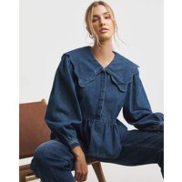 Scalloped Peplum Blouse MID