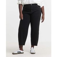 Side Studded Barrel Jeans 22R
