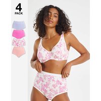 4 Pack Full Briefs Pastel Floral 8 10