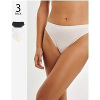 3 Pack Lace Midi Brazilian Marl White